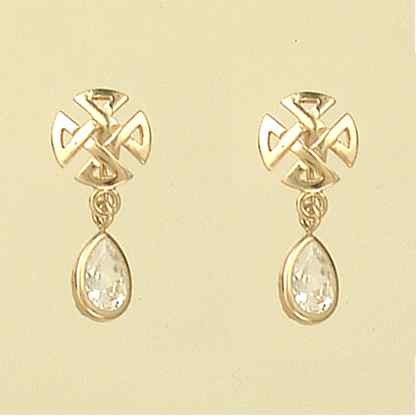 GPC TEARDROP CZ CELTIC EARRINGS