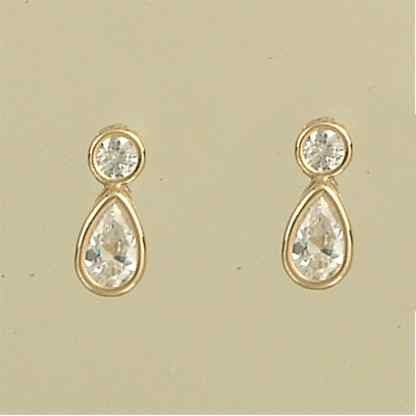GPC TEARDROP CZ/CZ STUDS