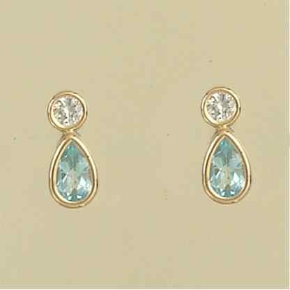 GPC TEARDROP B.TOPAZ/CZ STUDS