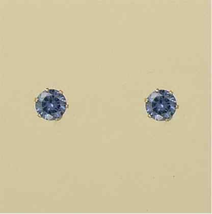 GPC 5mm ROUND TANZANITE BLUE CZ STUDS