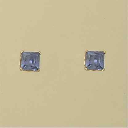 GPC 5mm SQUARE TANZANITE BLUE CZ STUDS