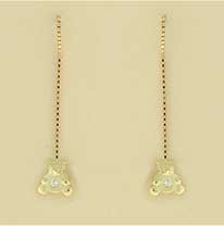 GPC CZ SET TEDDYBEAR PULL THRU EARRINGS=