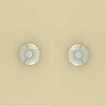 GPC WHITE TWO TONE CZ SET ROUND STUDS  =