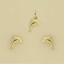 GPC DOLPHIN STUDS/PENDANT SET