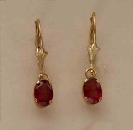 GPC 8x6mm GARNET DROPS/CONT.WIRES      =