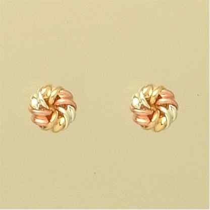 GPC 3 COL CONCAVE FOLDED KNOT STUDS