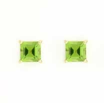 GPC 7mm SQUARE CLAW SET STUDS-PERIDOT  =