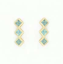 GPC 3 SQ.STONE DIA.SHAPE STUDS-B.TOPAZ