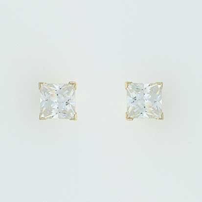 GPC 6mm SQUARE CZ CLAW SET STUDS       =