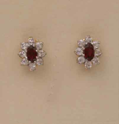 GPC CZ/GARNET CLUSTER STUDS