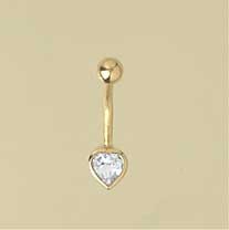 18ct CZ HEART BANANABELL