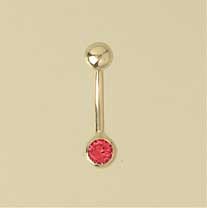 GPC 5mm RED CZ RUBSET BANANABELL       =