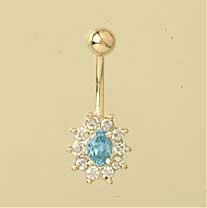 GPC LT BLUE/WHITE CZ OVAL CLUST BANANA =