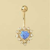 GPC BLUE/WHITE CZ HEART CLUST BANANA   =