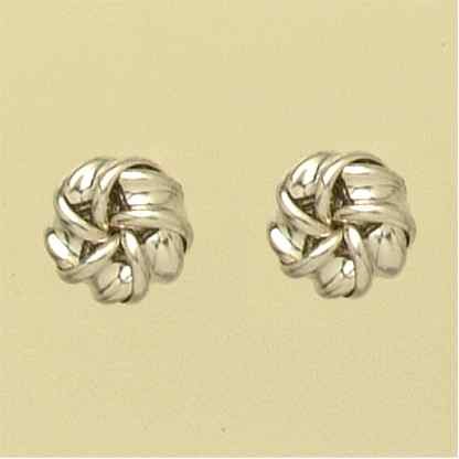 GPC WHITE GOLD FOLDED KNOT STUDS