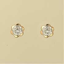 GPC 8mm CZ SET FLOWER STUD