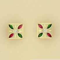 GPC 9mm SQ.MULTI-STONE SET MATT STUDS  =