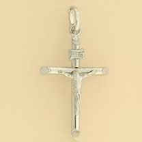 GPC WHITE 25x18mm HOLLOW CRUCIFIX SIZE =