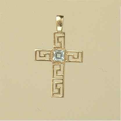 GPC 19x14mm BLUE TOPAZ FANCY CROSS