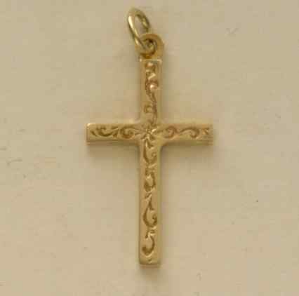 GPC 25x15mm SOLID ENGRAVED CROSS       =