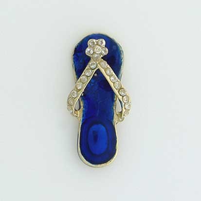 GPC BLUE ENAMEL JEWELLED SLIPPER SHOE  =