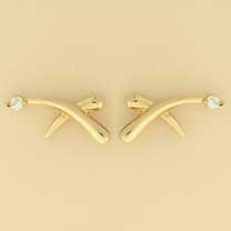 GPC 2mm CZ 15mm CAST KISS CROSS PENDANT