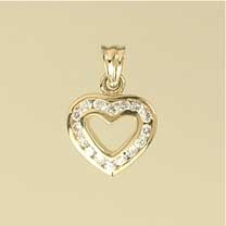 GPC 14mm CZ CUTOUT HEART PENDANT       =