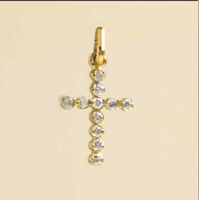 GPC 17x13mm CZ CLAW SET CAST CROSS     =