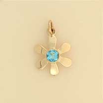 GPC BLUE TOPAZ SET FLOWER PENDANT