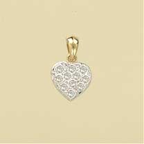 GPC 11mm CZ PAVE SET HEART PENDANT     =