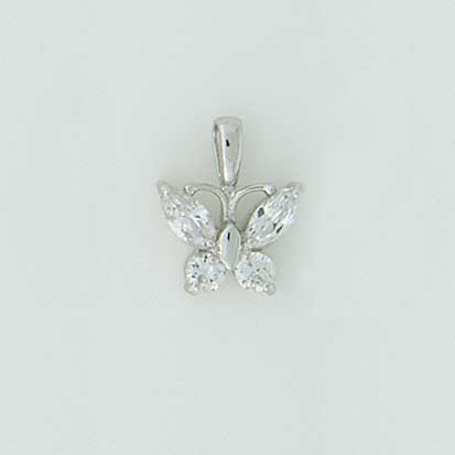 GPC WHITE CZ BUTTERFLY PENDANT