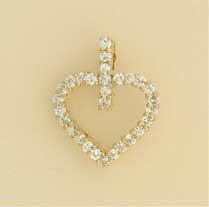 GPC 18mm CZ SET OPEN HEART PENDANT     =