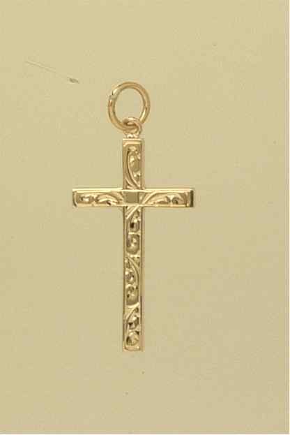 GPC 25x17mm SOLID ENGRAVED CROSS       =
