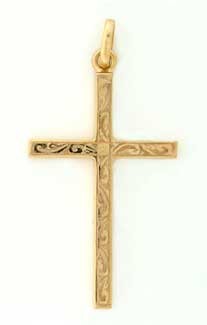 GPC 40x25mm SOLID ENGRAVED CROSS       =