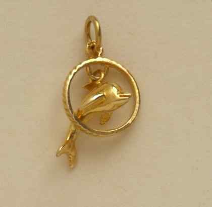 GPC MOVABLE DOLPHIN IN HOOP CHARM      =