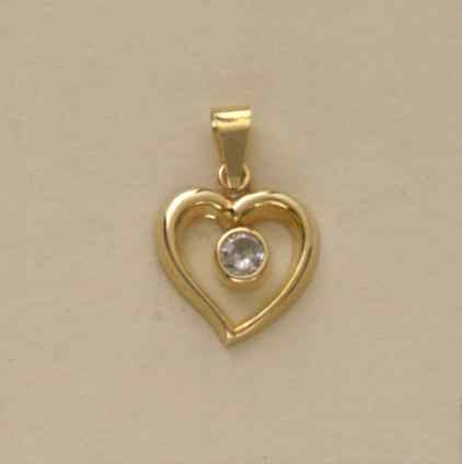 GPC 4mm CZ IN HEART PENDANT