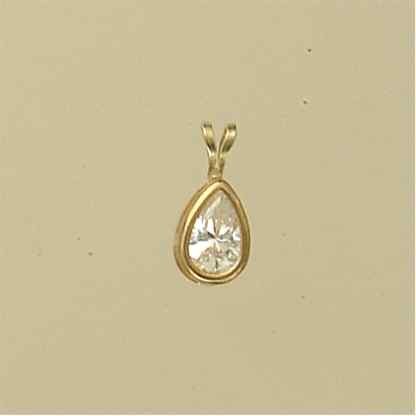 GPC TEARDROP CZ RUB SET PENDANT        =