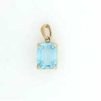 GPC 9x7mm BLUE TOPAZ RECTANGULAR PENDANT