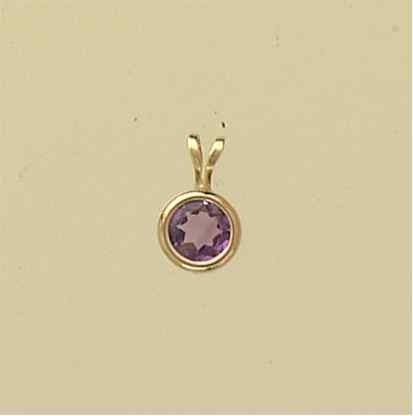 GPC 6mm AMETHYST RUBSET PENDANT