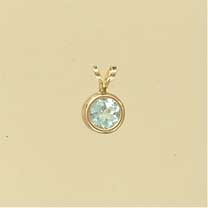 GPC 6mm BLUE TOPAZ RUBSET PENDANT
