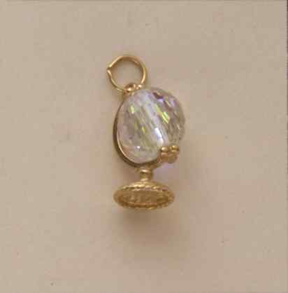 GPC SPINNING CRYSTAL GLOBE CHARM       =