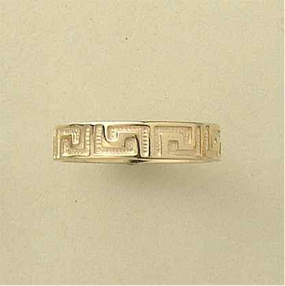 GPC GREEK KEY PATTERN FLAT BAND RING