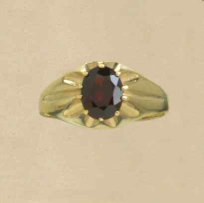 GPC GENTS GARNET SINGLE STONE RING