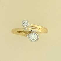 GPC 2 STONE CZ CROSSOVER RING