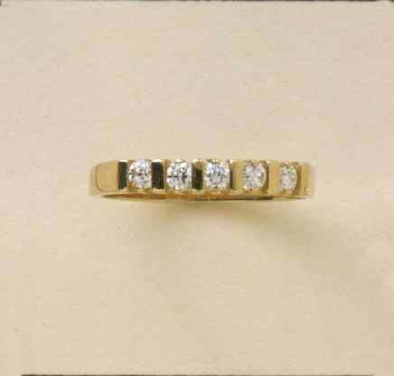 GPC 5 STONE CZ FANCY 1/2 ETERNITY RING =