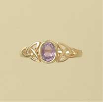 GPC 6x4mm OVAL AMETHYST CELTIC RING    =