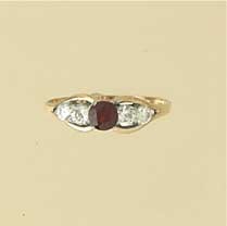GPC CZ/GARNET 5 STONE RING             =