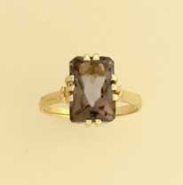 GPC 12x8mm SMOKEY QUARTZ RING