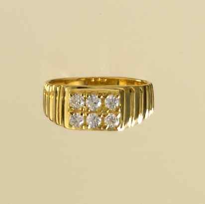 GPC CZ 6 STONE RECTANGULAR TOP RING