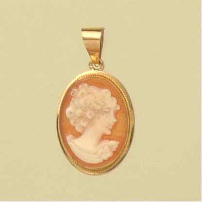 GPC 16x12mm OVAL ROMANA CAMEO PENDANT